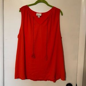 NWOT Ava & Viv 2X Sleeveless Orange Blouse